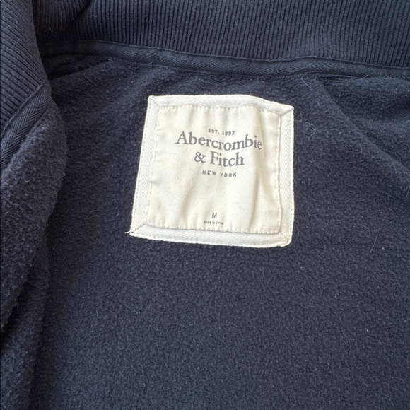 Abercrombie Vintage Y2K Full Zip Navy Blue Cotton Blend Hoodie  Size M - Picture 3 of 6
